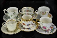 English Porcelain Demitasse Cup & Saucer Grouping