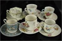 English Porcelain Demitasse Cup & Saucer Grouping