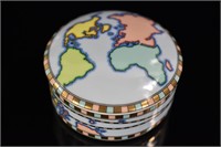 Tiffany & Co. World Map Porcelain Trinket Box