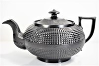 18th Century Jackfield Black Gloss Redware Teapot