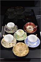 English Porcelain Cup & Saucer Grouping