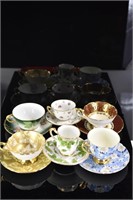 French & English Porcelain Cup & Saucer Grouping