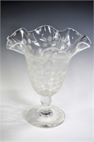 Hawkes Ruffled Glass Vase