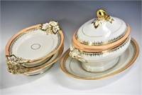 Continental Parcel Gilt Soup Tureen Grouping