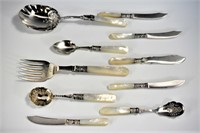 Mother of Pearl & Sterling Cutlery Set
