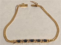 14 K Gold, Sapphire and Diamond Bracelet