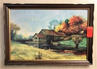 Vintage framed painting 27 1/2" x 39 1/2"