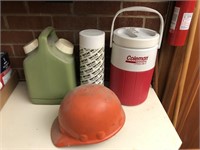 lot Colman water cooler, Wix Filter Thermos, etc.