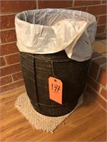 Large nail keg trash can