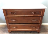 ANTIQUE MARBLE TOP CHEST OF DRAWERS