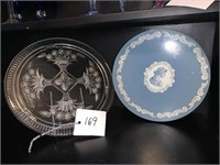 ANTIQUE TIN AND PLATTER
