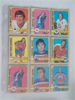 1972-73 O-Pee-Chee Hockey 9 card lot