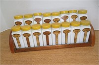 Vintage Griffiths Spice Jar Set with Holder
