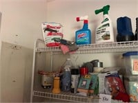 MISC HOUSEHOLD WARES, BULBS CLEANING SUPPLIES ETC