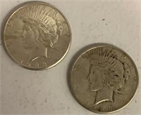 (2) 1923-S Peace Dollars