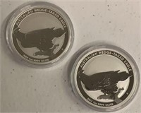 (2) Silver 1oz Australian Wedge-Tailed Eagle Coins