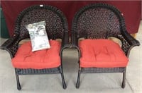 Plastic Wicker Cushioned Chairs & Storage Cover