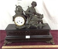 Antique Slate Base Parisian Statuary Clock