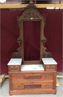 Antique Victorian Marble Top Vanity Dresser