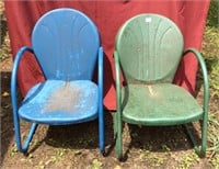 Vintage Metal Springy Porch Chairs