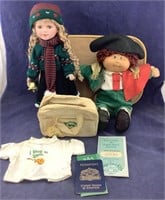 Porcelain & Cloth Doll & Cabbage Patch Traveler