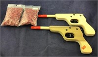 Two Rubber Band Guns With 2 Bags Of Rubber Bands
