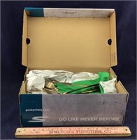 Shoebox With Assortment Of Gold Tone Flatware