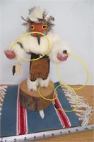 Fran Navajo Hoop Dancer Wodd Carved Kachina 9.5"