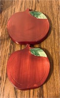 Ceramic Hot Plate Trivet Apple with leaf