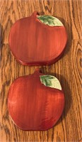 Ceramic Hot Plate Trivet Apple with leaf