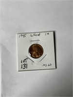 Rare MS60 High Grade 1945-P Wheat Cent