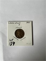 Rare MS60 High Grade 1947-P Wheat Cent