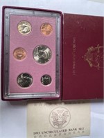 Rare 1993 US UNC BANK Coin Set in Origina Box