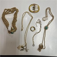 Belt Buckle & Assorted Jewelry