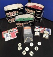 Poker Chips, Cards and Card Dispenser
