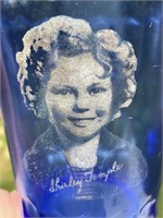 1930's Shirley Temple Cobalt Blue Glass Pitcher