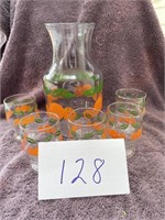 Orange Juice Set - Pitcher w 5 glasses