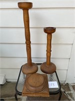 Oak  top cap Plant/Candle Stands or holders