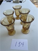 8 Fostoria Jamestown Amber Iced Tea Glasses