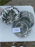 3 Large Silver Plates -  Granada, Lg Leaf Bowl