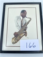 Saxophone Player Picture with Frame