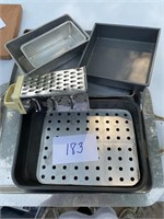 Towle Kitchen tray (20x14), cheese grater, pans, e