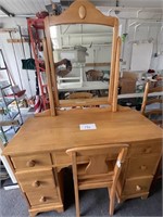 Dresser, MIrror, Chair - Blond 44" wide