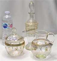 3 Pcs. Victorian Enamel Glass