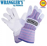 NEW- 6 Pairs - WRANGLER'S™ Ronco Split Leather -SM
