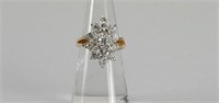 14k GF and CZ Cluster Ladies Fashion Ring Size 6