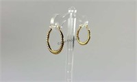 10k Gold Swirl Loop Pierced Earrings