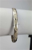Vintage Mexico Sterling Silver Engraved Bangle