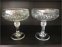 Pair of Vintage Glass Compotes