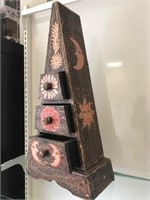 Folk Art 3 Drawer Pyramid Shelf